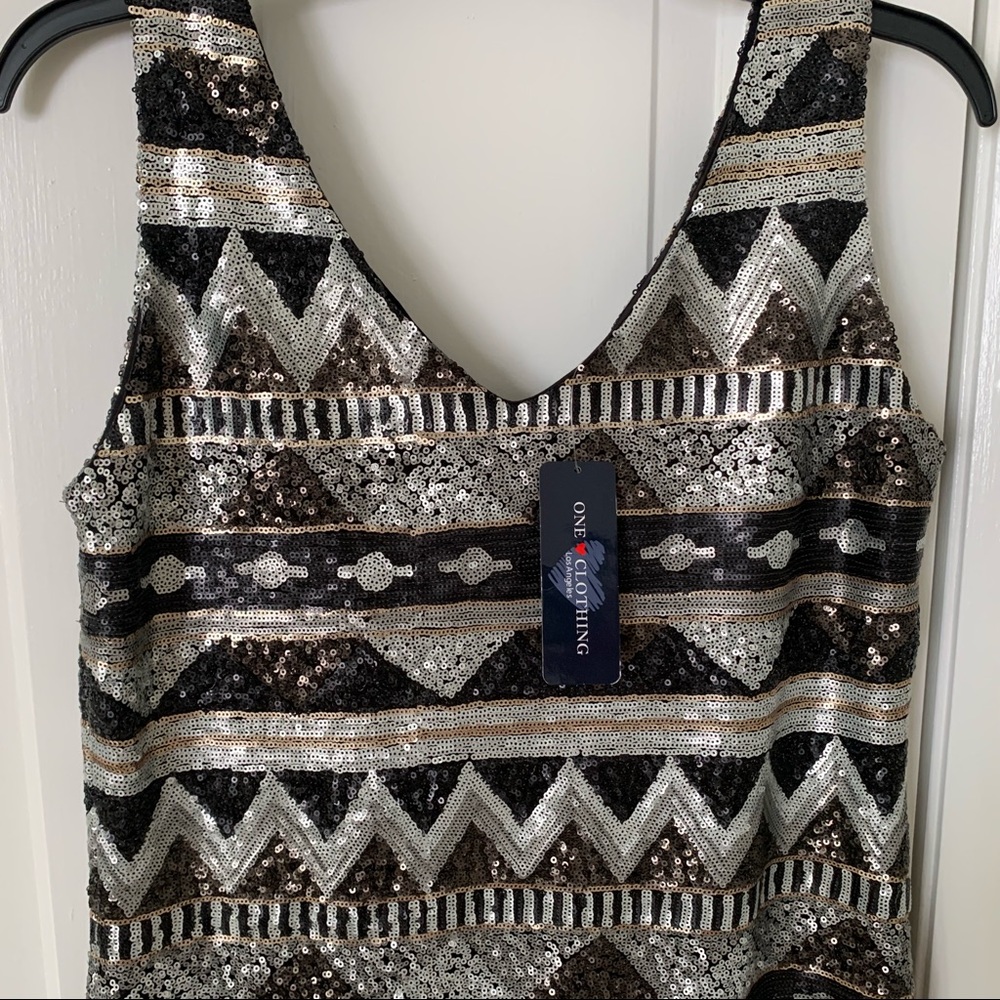 One Clothing Los Angeles Sequined Cocktail Dress
